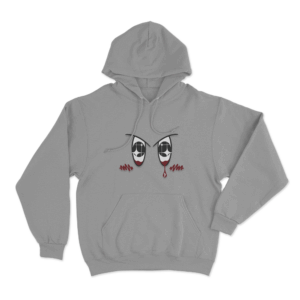Bloody Anime Eyes Unisex Hoodie Grey