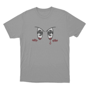 Bloody Anime Eyes Unisex T Shirt Grey